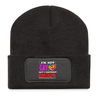 Déclaration de sexualité Gay Lgbt Heart Love - Beanie recyclé à patch - charbon - Devant