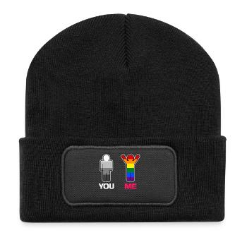 Relation bisexuelle LGBT Mariage homosexuel - Beanie recyclé à patch - noir - Devant
