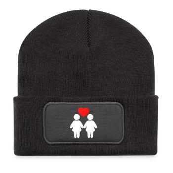 Amour Cœur LGBT Mariage homosexuel Homo - Beanie recyclé à patch - charbon - Devant