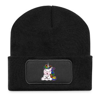 Droits de l’homme homosexuels Licorne Tolérance LGBT - Beanie recyclé à patch - noir - Devant