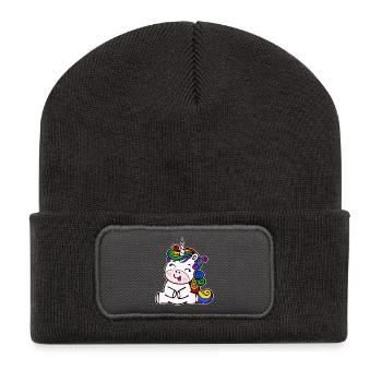 Droits de l’homme homosexuels Licorne Tolérance LGBT - Beanie recyclé à patch - charbon - Devant