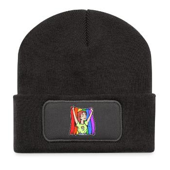 Rainbow Flag Relationship Lgbt Human Rights - Beanie recyclé à patch - charbon - Devant