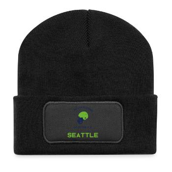 Seattle + USA + Germany + Team + Football + Fan - Recycled Patch Beanie - black - Front
