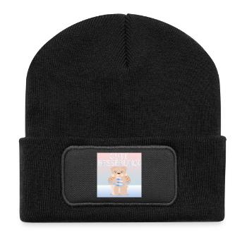 Gute Besserung - KINDER FIEBER - Recycelte Patch Beanie - Schwarz - Vorne