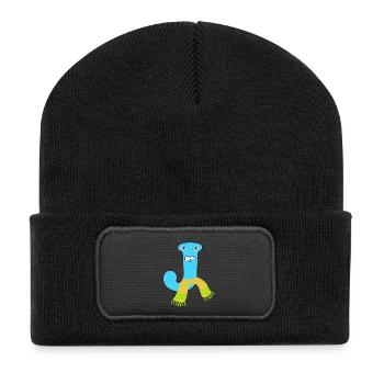 J - Recycelte Patch Beanie - Schwarz - Vorne