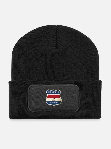 Eindhoven Niederlande Wappen Design - Recycelte Patch Beanie - Schwarz