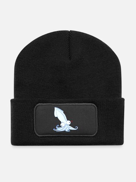 Pieuvre - Beanie recyclé à patch - noir