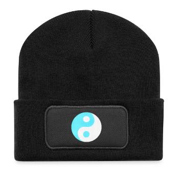 chinesische tradition, chinesisches Yin und Yang - Recycelte Patch Beanie - Schwarz - Vorne