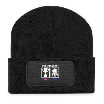 Parent Pregnancy Statement Pregnant - Recycled Patch Beanie - black - Front