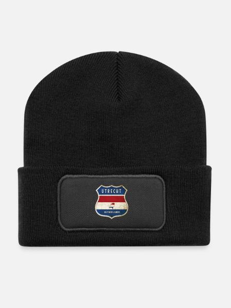 Utrecht Niederlande Wappen Design - Recycelte Patch Beanie - Schwarz