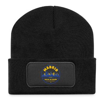 Emblème de la Skyline de Madrid – Capitale de l’Espagne - Beanie recyclé à patch - noir - Devant