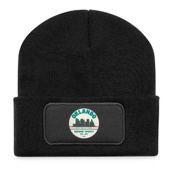 Orlando Skyline Vintage Sign - Recycled Patch Beanie - black - Front