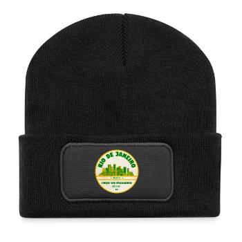 Rio de Janeiro Stadtlogo 1565 - Recycelte Patch Beanie - Schwarz - Vorne