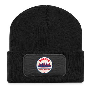 Bogotá Skyline Retro Badge - Recycled Patch Beanie - black - Front