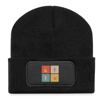 design de cornemuse - Beanie recyclé à patch - noir - Devant