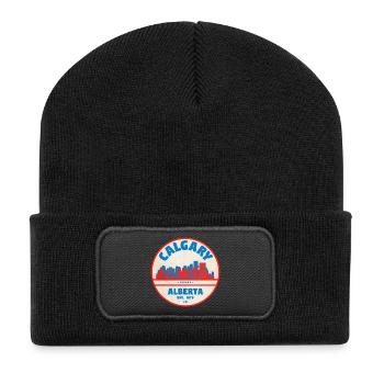Calgary Skyline Vintage - Recycled Patch Beanie - black - Front