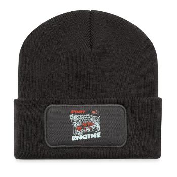 Démarrer le moteur - Beanie recyclé à patch - charbon - Devant