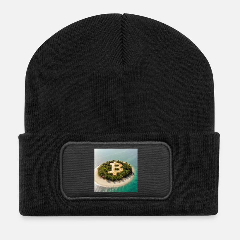 Bitcoin Symbol - Recycelte Patch Beanie - Schwarz