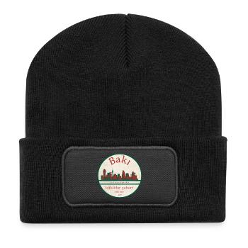 Emblème de la Skyline de Bakou - Beanie recyclé à patch - noir - Devant