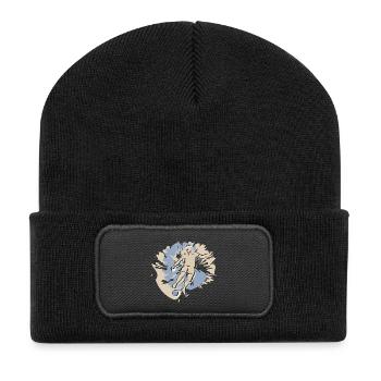 Football players in action while playing football - Recycled Patch Beanie - black - Front