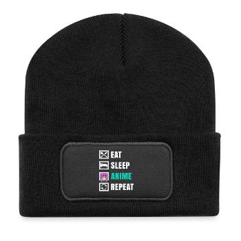Cool Anime Comic Manga Zeichentrick Cosplay Spruch - Recycelte Patch Beanie - Schwarz - Vorne