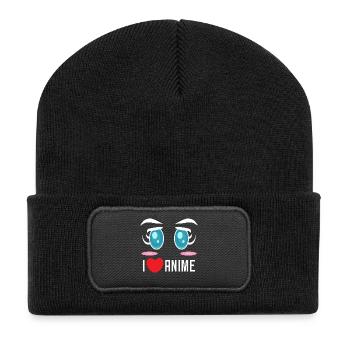 Pop Culture bande dessinée dessin animé Anime Déclaration Coeur - Beanie recyclé à patch - noir - Devant