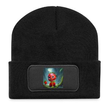 Fraise mignonne drôle - Beanie recyclé à patch - noir - Devant