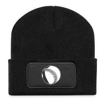 Baseball Skizze - Recycelte Patch Beanie - Schwarz - Vorne