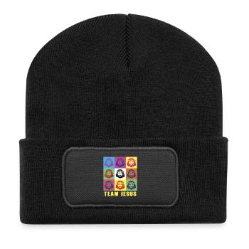 Team Jesus - Recycelte Patch Beanie - Schwarz - Vorne