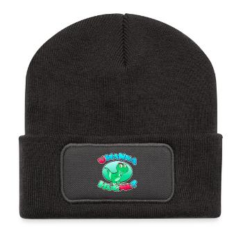 🦖 U WANNA HUG ME Dinosaurs - Recycled Patch Beanie - dark grey - Front