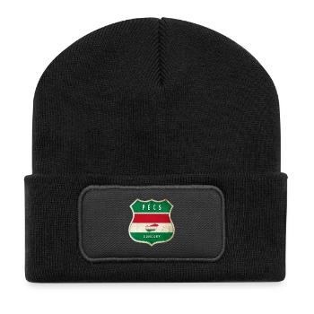 Pécs Ungarn Wappen Flaggen Design - Recycelte Patch Beanie - Schwarz - Vorne