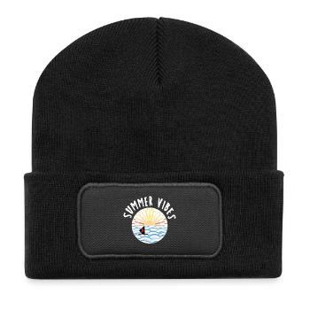 Vagues Été Voile Soleil - Beanie recyclé à patch - noir - Devant