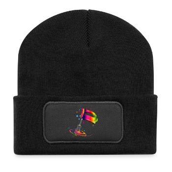 Hand mixer in bright rainbow colours - Recycled Patch Beanie - black - Front