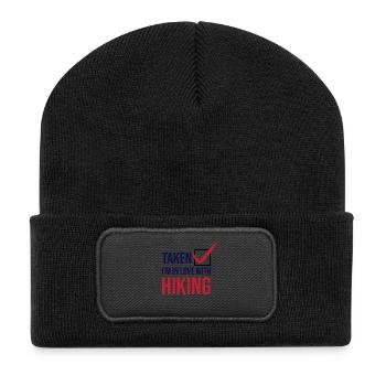 Wanderwege Klettern Wandern Wanderer Statement - Recycelte Patch Beanie - Schwarz - Vorne
