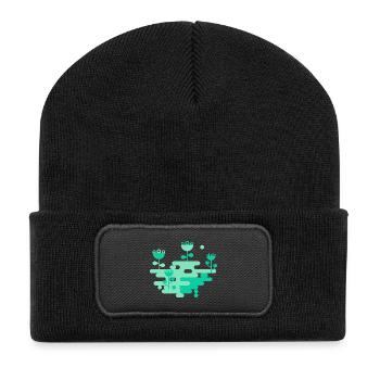 Le jardin de blob L Mint & Green - Beanie recyclé à patch - noir - Devant