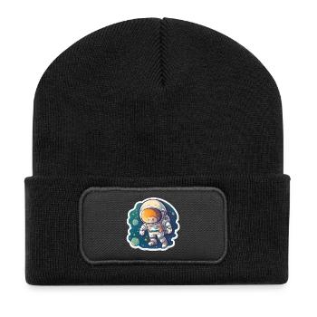 Aventure spatiale - Beanie recyclé à patch - noir - Devant