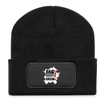 reicht mir Bürgerin II - Recycelte Patch Beanie - Schwarz - Vorne