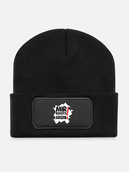 reicht mir Bürgerin II - Recycelte Patch Beanie - Schwarz