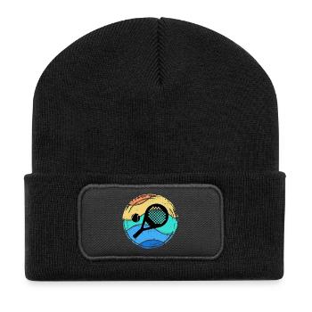 Padel Spieler Padelspiel Rückschlag Racket Ball - Recycelte Patch Beanie - Schwarz - Vorne