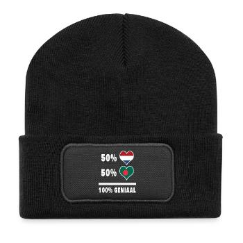 Bangladesh and The Netherlands 100% Genius Flag - Recycled Patch Beanie - black - Front
