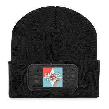 FATHER's DAY. HAPPY BIRTHDAY DAD. DAD. HAPPY BIRTHDAY - Recycled Patch Beanie - black - Front