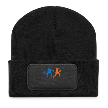 Padel Tennis Padel Game Player Tournoi Raquette - Beanie recyclé à patch - noir - Devant