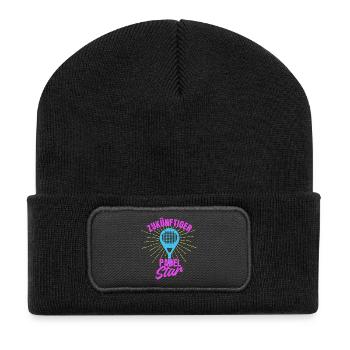 Padel Spieler Padelspiel Statement Schläger Sport - Recycelte Patch Beanie - Schwarz - Vorne