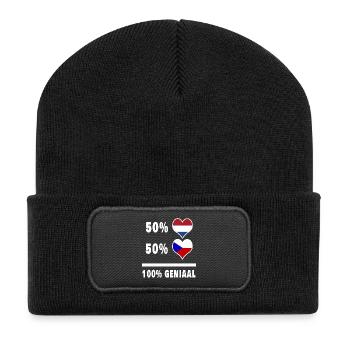 République tchèque et Pays-Bas 100% Genius Vl - Beanie recyclé à patch - noir - Devant