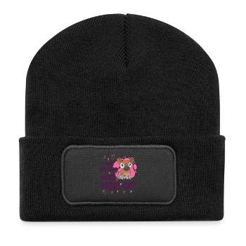 Ich liebe Okapi - Recycelte Patch Beanie - Schwarz - Vorne