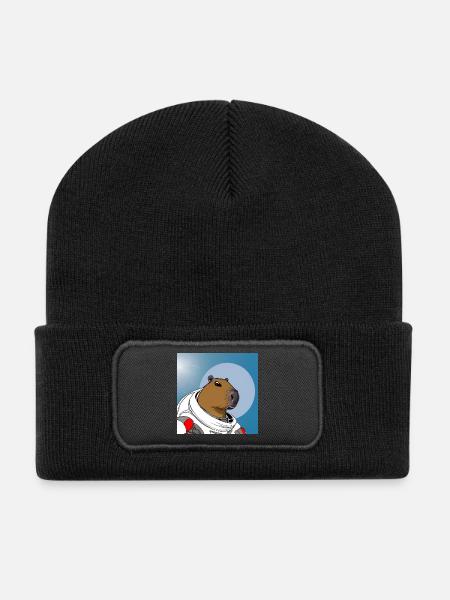 Capy astronaut - Recycled Patch Beanie - black