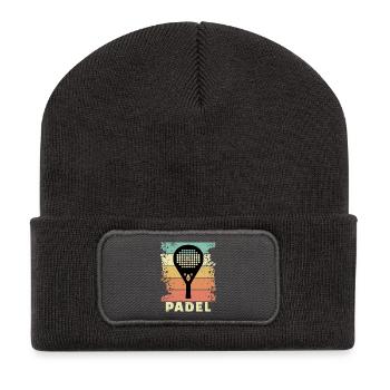 Tennis Sportart Padel Spruch Padelspiel Schläger - Recycelte Patch Beanie - Dunkelgrau - Vorne