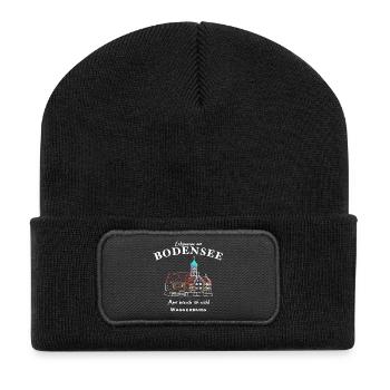 Wasserburg, Bodensee, Bayern - Recycelte Patch Beanie - Schwarz - Vorne