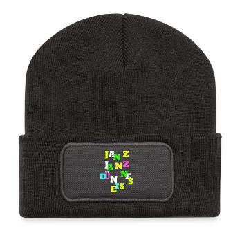 JANZ JANZ DÜNNES EIS OHJA witziges Design für dich - Recycelte Patch Beanie - Dunkelgrau - Vorne