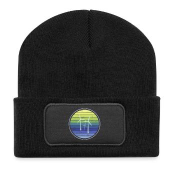 Durabilité de l’énergie éolienne - Beanie recyclé à patch - noir - Devant